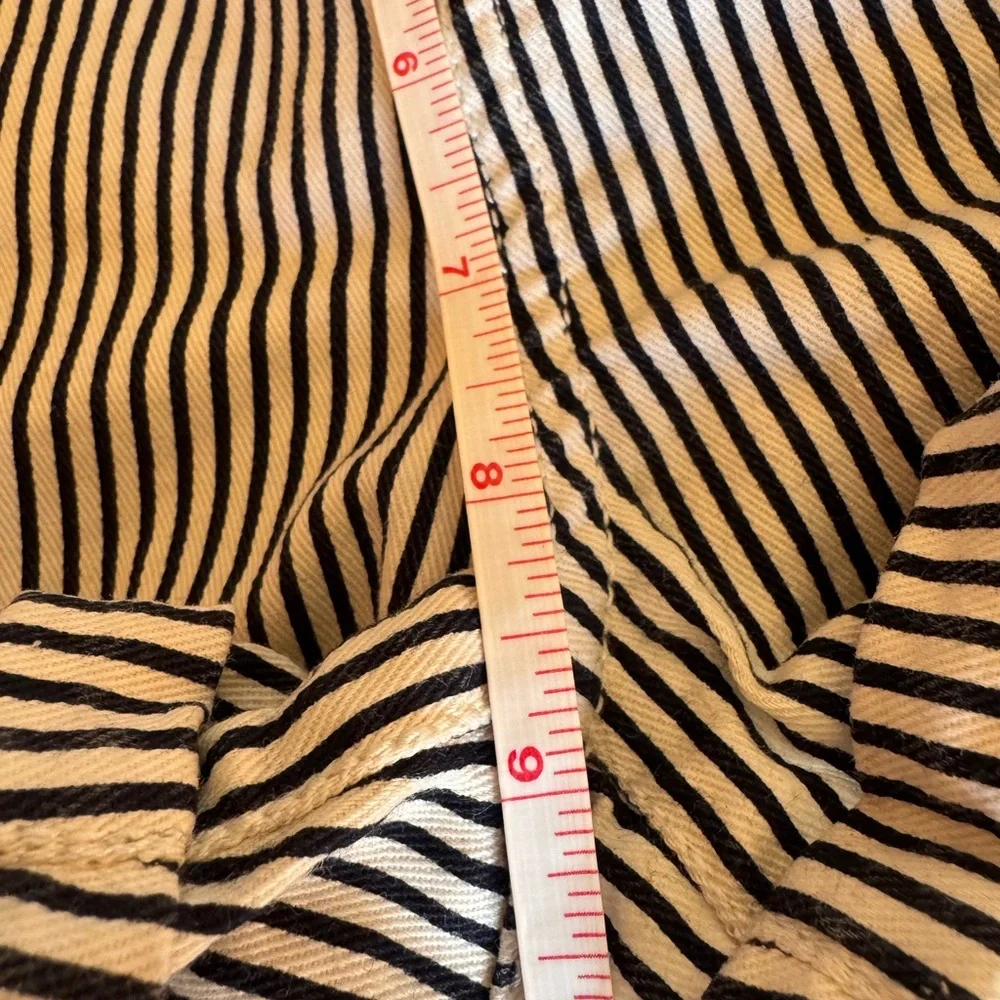 H&M Black and White Striped Jean Shorts